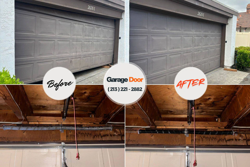 Before and after: garage door repair Weeping Water, NE